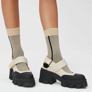 Ganni Two-Tone Slingback Mules | IT38